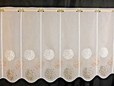 Scheibengardine Bistrogardine 013789 grau taupe  bestickt 60 cm hoch Größenwahl