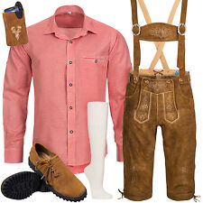 Trachtenset Herren Trachten Set Lederhose mit Träger Hemd Schuhe Socken BR3R1