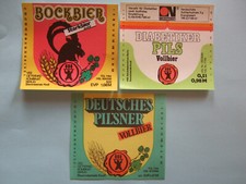 3 DDR-Bier-Etiketten - VEB GK