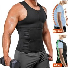 Herren Neopren Sauna Schweiß Weste Waist Trainer Abs Bauchweggürtel Body Shaper/