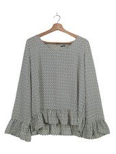 SIENNA Langarm-Bluse Damen Bluse Gr. DE 42 wollweiß-schwarz Casual-Look