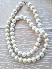 Perlenkette Länge ca 100 cm Elfenbein Halskette Modeschmuck - ungetragen