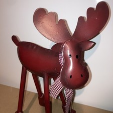 ELCH METALL dunkelrot, ROT  WEIHNACHTEN 28 X 21  x 11 CM Geschenk, Deko