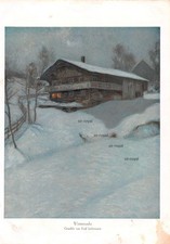 Winternacht -  Ernst Liebermann - 1915 - Historischer Kunstdruck ~21x30cm