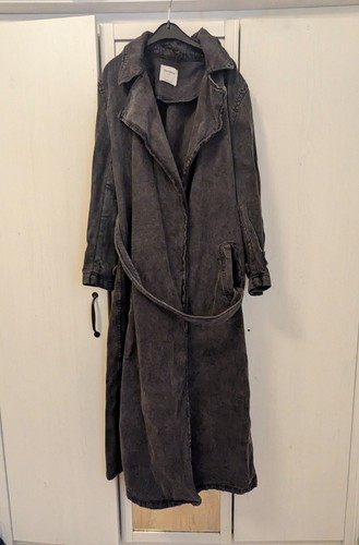 Bershka denim trenchcoat mit - denim,