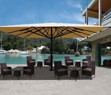 Luxus XXL Marktschirm 7m Gastronomie Cafe Restaurant Schirm 5x5m creme Alu