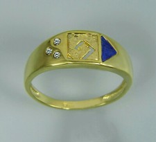 Ring, Damenring, Goldring, Lapisring, Ring mit  Zirkonia in Gold 585/ooo