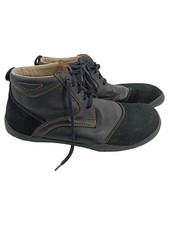 Senmotic Barfußschuhe Chukka Herren Schnürschuhe Leder Schwarz Gr. 44