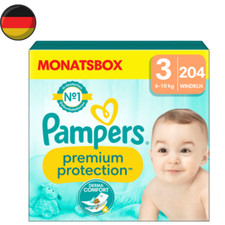 Windeln Premium Protection Gr. 3 Midi (6-10 kg), Monatsbox, 204 St