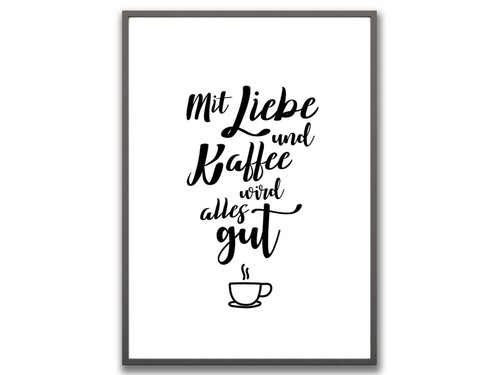 Kaffee und liebe wandbild - kaffee,