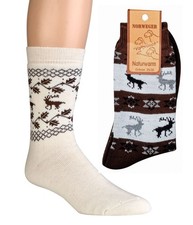 Damen Herren Norweger Socken Strümpfe Vollplüsch mit Schaf Wolle Gr 43-46   6592