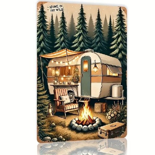 Blechschild wohnwagen outdoor - blechschild,