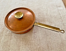 Kupferpfanne mit Deckel - Gebraucht - Sehr Gut, D=22cm, H=5 cm , 1,7 kg