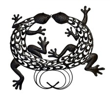 Eidechse groß Gartenfigur Figur, kupferfarbenen Metall-Reptilien, zum Aufhängen