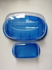 Butterdose Käseglocke 2er Set Allzweck Behälter rotho SWISS MADE blau Kunststoff