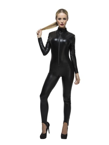 Schwarzer damen catsuit - schwarzer,