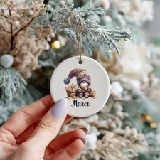 Gnomie Wichtel Ornament – Weihnachtsbaumschmuck Keramik Geschenk-idee Weihnacht