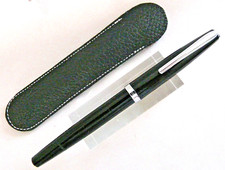 Geha Füller 708  # 1970er Jahre # Kolbenfüller schwarz # Tintenfenster #(1035)