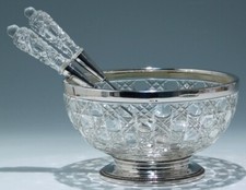 WMF Bleikristall Salatset mit Baccaratschliff - um 1900