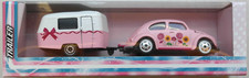 Majorette VW Volkswagen Käfer Beetle rosa mit Eriba Puck Wohnwagen Neu/OVP Auto