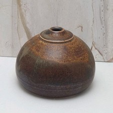 Vase Keramik Vintage Getöpfert Retro Blumenvase Handarbeit SIGNIERT  Ø 8cm