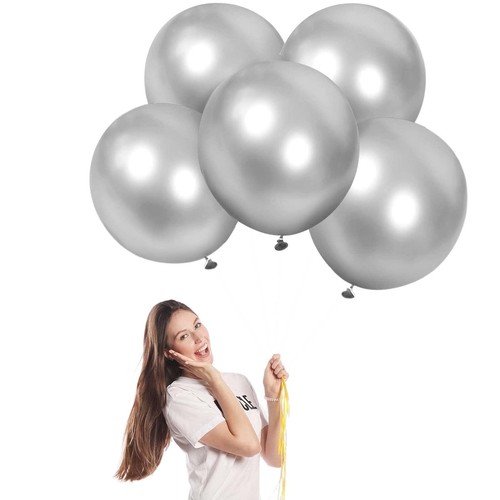 Luftballons silber groß - silber,