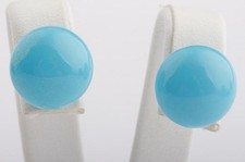 Ohrringe Ohrstecker 750 18K Gelb Gold Türkis 12,0mm Neu! -