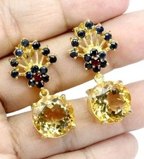 925Silber Citrin und Saphir