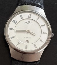 Skagen Denmark Uhr Titanium 533LTLW mit neuer Batterie, funktionsfähig
