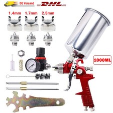 HVLP Lackierpistole 1,4/1,7/2,5mm Düse 1000ml Profi Spritzpistole Sprühpistole