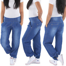 Damen Boyfriend Aladin Baggy Harem Pluder Jeans Hose Haremshose Pumphose Chino