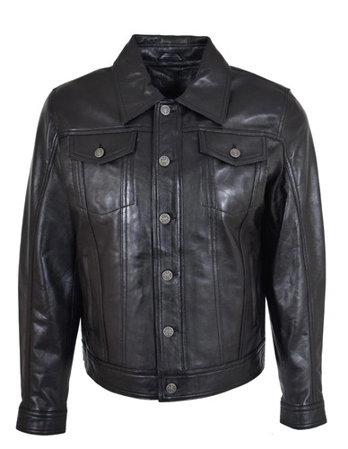 Herren schwarz leder trucker - herren,