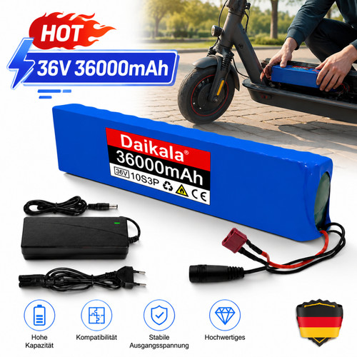 Akku 36v 36000mah ion 10s3p - li-ion,