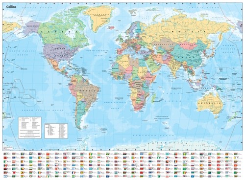 Collins large world wall - large,