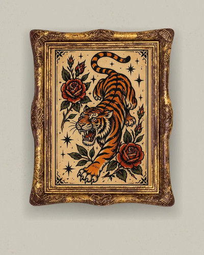 Traditionelles tiger tattoo - traditionelles,