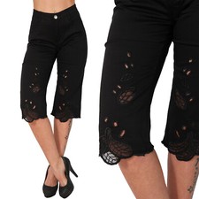 Hose Capri 3/4 Spitze Schlitze