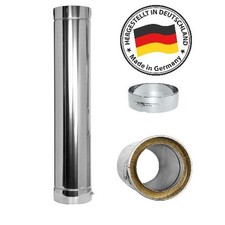 Schornstein Edelstahlschornstein doppelwandig Kamin Rohr isoliert 130-200 ⭐⭐⭐⭐⭐