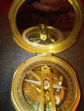 Kompass Peilkompass Nautik Maritim Messing Holzbox Antik-Stil Schiffskompass