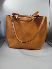 Zara Shopper Tasche Büffelleder braun geflochten & Schulterriemen Vintage