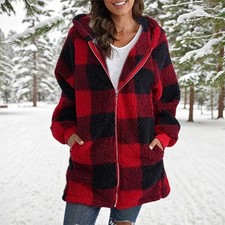 Damen Weiches Plüsch Jacke