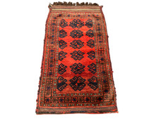 Handgeknüpfter Orientteppich Antiker Afghan Art Deco Salztasche 120x70 cm