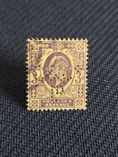 GB 1902 König Edward VII 3d Briefmarke.matt rötlich. Perfin/Falz Gestempelt!