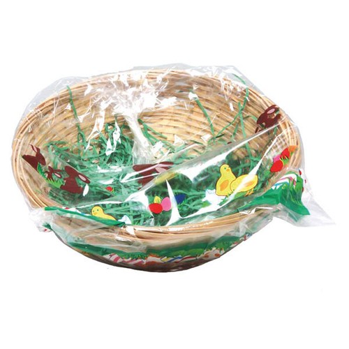 Bambuskorb mit 15g ostergras - bambuskorb,