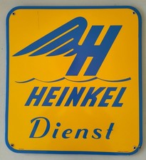 HEINKEL Dienst altes original Emailschild 1950er # Roller Kabinenroller Scooter