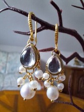 Indische ohrringe sari kundan - ohrringe,