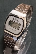 Vintage OMAC LCD Digital Quartz Herren Armbanduhr HONGKONG 80er