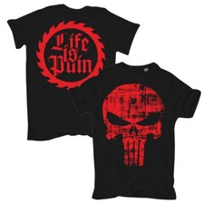 Herren T-Shirt Life is Pain Blood Skull S bis 8XL tattoo horror biker totenkopf