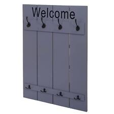B-Ware Wandgarderobe MCW-C89 Welcome, Garderobe, Shabby-Look Vintage, grau-blau