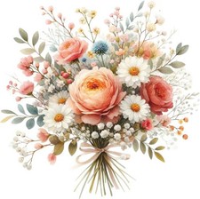 Aquarell Blume Rose UV DTF
