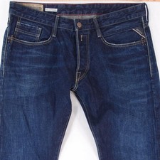 Herrens Replay M955 BILLSTRONG Relaxed Bootcut Baumwolle Blau Jeans W36 L32